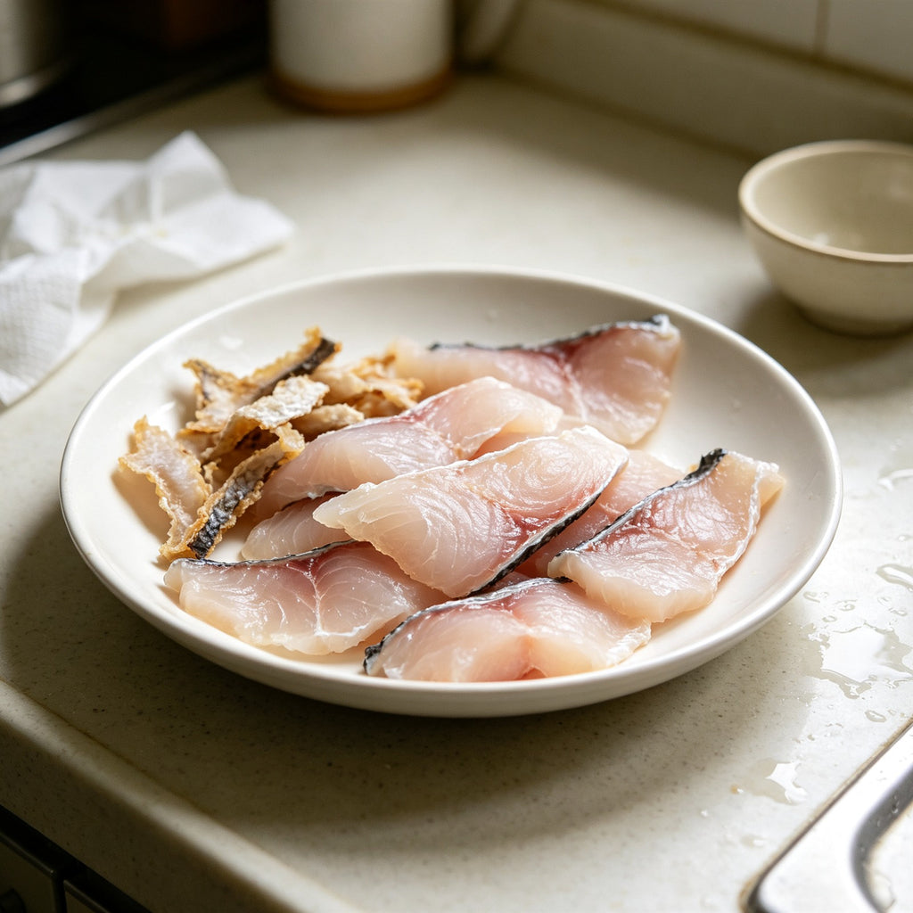 Fresh crisp grass carp fillets on a plate (1)